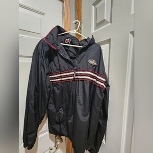 Guinness Draught Official Merch Black Quarter Zip Windbreaker Size XL